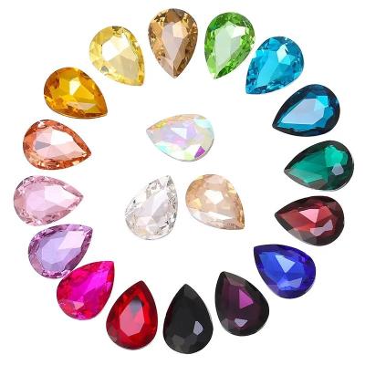 China Best Water Droplet Pointback Glass Drop Rhinestone Bulk Choice High Quality Pointback Rhinestone Rhinestone Glass Rhinestone For Diy Jewelry Making for sale