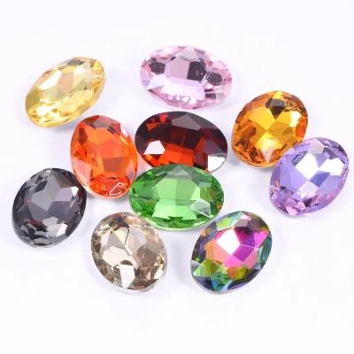 China Hot Sale Wholesale Oval Glass Rhinestone Pointback Crystal Fancy Stone Point Back For Bar Dress Biini Apparel Garment for sale