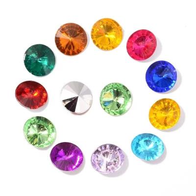 China Hot Selling Round-Shape Dot-Back Rhinestones 8-20mm Acrylic Glue On Crystal Gems Round Beads Diy Accessories for sale