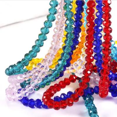 China Apparel Wholesale Faceted Clear Glass Stones Beads For Jewelry Making 4mm-8mm Multicolor Glass Crystal Beads In Bulk for sale