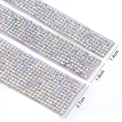 China New Arrival Flatback Self Adhesive Strips Tear Off Stichy Rhinestone Tape Rhinestone Tape For Car DIY Wrap for sale