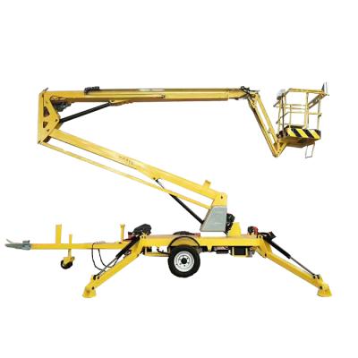 China 14m Construction Work Trailer China Folding Arm Lift Hydraulic Aerial Platform Cherry Picker for sale