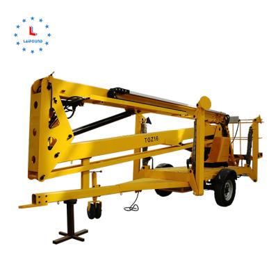 China Construction work 10m aerial trailer mounted cherry picker fruit picking platform spider lift for sale