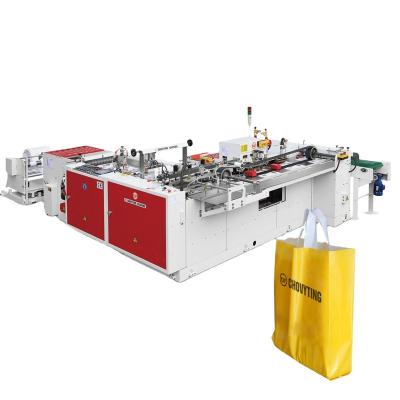 China Building Material Shops Automatic Polythene LDPE Bottom Sealing Gusset Carry Bag Machine For Making Soft Loop Handle Plastic Shopping Bag Making Machine for sale