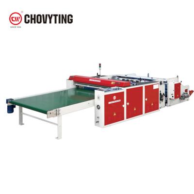 China Flexible Manufacturing HDPE LDPE Theft Resistant Plastic Knife Cutting Bottom Joint Die Cut Handle Bag Making Machine for sale