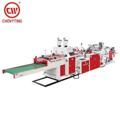 China Full Automatic Two Line High Speed ​​T-Shirt Carry Bag Making Machine Waste Garbage Vest for sale