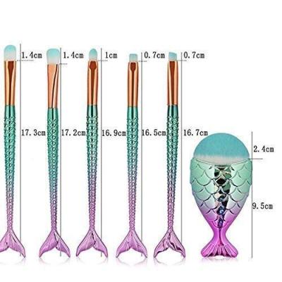 China Angular Blush High Quality Makeup Brushes 11PCS Make Up Base Eyebrow Eyeliner Blush Cosmetic Concealer Brushes Mermaid Colorful for sale