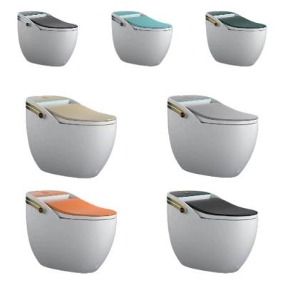 China Modern bathroom design ceramic porcelain commode ware color pattern graphic design 3D smart toilet Double toilet for sale