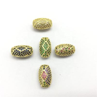 China Jewelry Copper Wholesale Findings Good Quality Oval Shape 18k Plated Copper To Pave CZ Connectors for sale