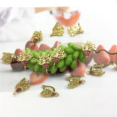 China 2022 new China factory direct sale FASHIONABLE unique 18k gold plated brass flowerpot earring findings jewelry for sale