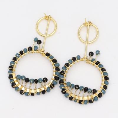 China 2020 FASHIONABLE Gold Plating New Arrival Personalized Wire With Glass Handmade Earring for sale