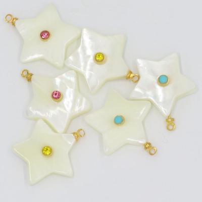 China 2020 TRENDY New Style Women High Quality Charms Star Shape Shell Jewelry Pendant Chain Pave Zircon for sale