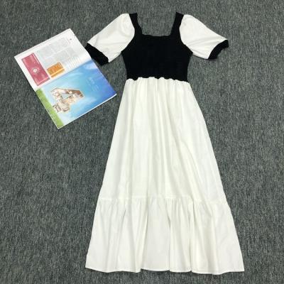 China Anti-wrinkle Short Sleeve Cotton Knitted Midi Dress 2021 Color Women's Summer Casual Wear for sale