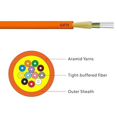 Κίνα Indoor LSZH Optical Cable 4-Core 6-Core 8-Core 12-Core 24-Core 48-Core Single Mode Optical Fiber Cable GJFJV προς πώληση