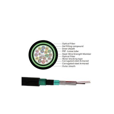 Cina Factory Directly Sell Fibre Optic Cables GYTS GYTA GYTS53 GYTA53 24 48 96 144 Core Fiber Optic Cable in vendita