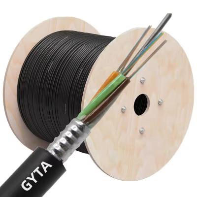 China Hot Selling GYTA 24 Cores Stranded Loose Tube For Aerial Duct Anti Moisture Installation Optical Fiber Cable for sale