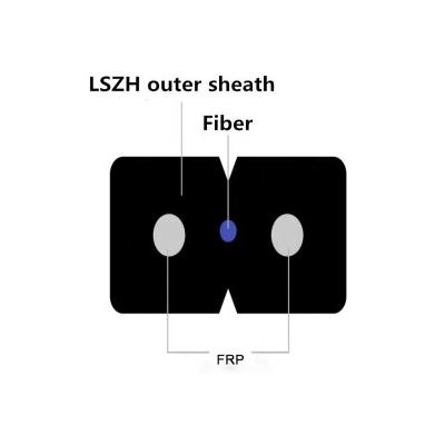 China FTTH Drop Cable 1 Core G657A1 LSZH Indoor Drop Cable GJXFH-1B6 for sale