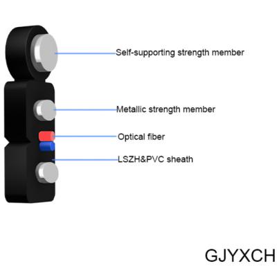 China G657A Fiber Optic Drop Cable Lszh Single Mode High Bandwidth for sale