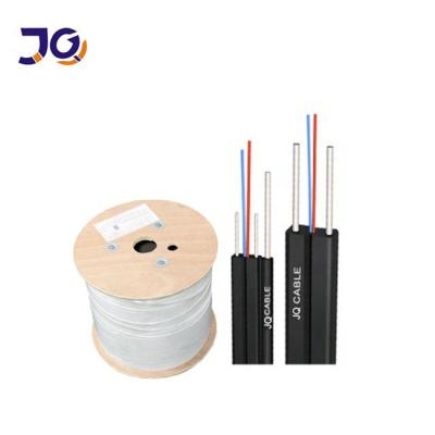 China FRP G657 FTTH Fiber Optic Drop Cable 1 2 4 Core Outdoor/Indoor Fiber optic cable with Steel Messenger Wire for sale