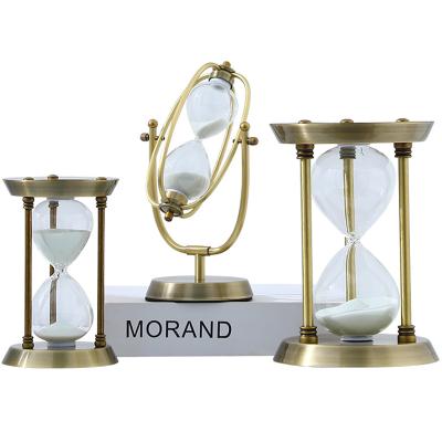 China Wholesale Morden Large Antique Decorative Glass Unique Luxury Brass Souvenir Custom Hourglass Sand Timer for sale