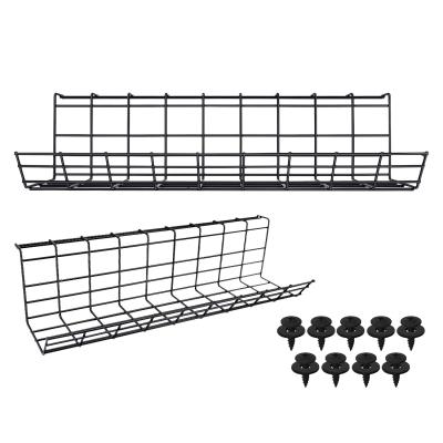 China Under Desk Cable Management Tray Cable Organize Home Office Computer Metal Power Standing Strip Brackets Clip To Organize Racks Under Desk Cable Management Tray for sale