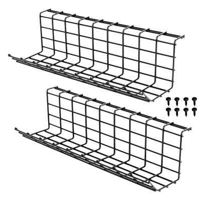 China Under Desk Cable Management Tray Cable Organize Home Office Computer Metal Power Strip Standing Racks Cord Organize Grid Tray Under Desk Cable Management for sale