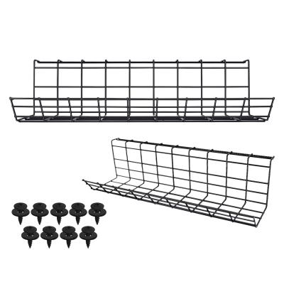 China Under Desk Cable Management Tray Cable Organize Home Office Computer Metal Power Strip Standing Racks Cord Organize Grid Tray Under Desk Cable Management for sale