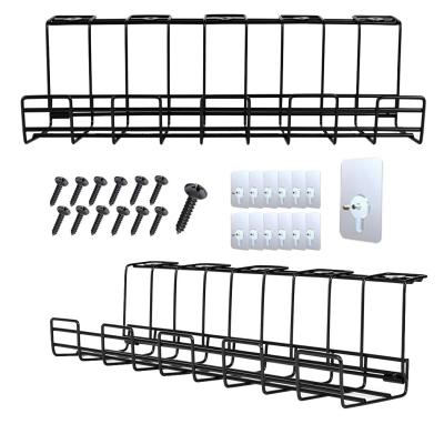 China Under Desk Cable Management Tray Cable Organize Folding Home Desktop Metal Power Strip Holders Cord Organize Grid Tray Under Desk Cable Management for sale