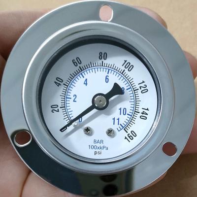 China Newest Sale 40MM L-UD type (center back mount with u-clamp)0-160psi no oil White dial pressure gauge L-A type (bottom mount) for sale