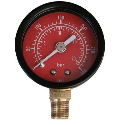 China Good Quality 40MM RED DALI 0-20bar P-A BOTTOM cheap U-shaped clamp installation air pressure gauge P-A type (bottom mount) for sale