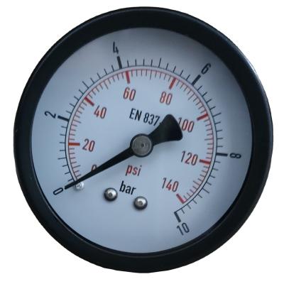 China Factory Price 50MM 2 INCH P-AD 0-10BAR  BACK CASE WHITE DIAL SCALE AIR PRESSURE GAUGE P-A type (bottom mount) for sale