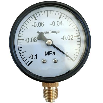 China Favorable Price 2.5INCH V-A14BSP -0.1Mpa~0Mpa BLACK ALUMINUM POINTER VACUUM PRESSURE GAUGE P-A type (bottom mount) for sale