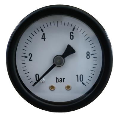 China Custom Design 40MM P-AD 0-10BAR U-shaped clamp installation cheap air pressure gauge P-A type (bottom mount) for sale