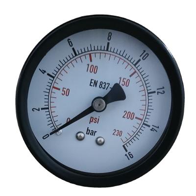 China Favorable Price 50MM 2 INCH P-AD 0-16BAR BLACK CASE WHITE DIAL AIR PRESSURE GAUGE P-A type (bottom mount) for sale