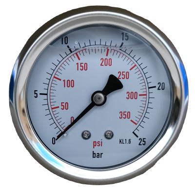 China Top Selling 2.5INCH SS-AD 14BSPP 0-25BAR BSP THREAD CONNECTION  ALL STAINLESS STEEL PRESSURE GAUGE SS-A type (bottom mount) for sale