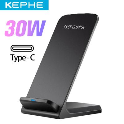 China Dual Coil Mobile Phone 30W Qi Wireless Charger For iPhone 13 11 12 X 8 10 Plus Fast Phone Charger Pad Dock Station For Samsung S9 S9+ Note 8 for sale