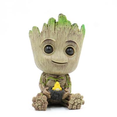 China TCXW061109 Hot Sale Garden Stock Tree Man Decoration Flower Pot Children Gift Souvenir Toy Pvc Baby Groot for sale