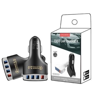 China New ROXGOCT QC3.0 4 USB Car Charger Mobile Phone Fast Charging Left Express Charger China-chic qc3.0 5v3.5A for sale