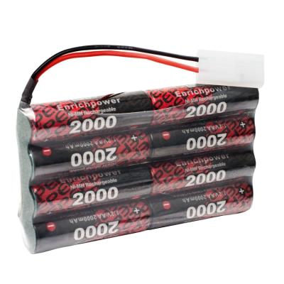 China Toys High Quality Cycle Life Over 1000 Times 9.6V AA 2000mAh Recharchable NIMH Battery With 1 Year Warranty for sale