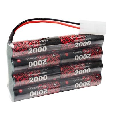 China Toys Cycle Life Over 1000 Times 9.6V AA 2000mAh NIMH Rechargeable Battery With 1 Year Warranty for sale