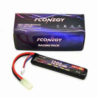 China High Power Density 1200mAh 20C 2S 7.4V Lipo Pack Lithium Ion Batteries For Airsoft Toys BB Gun for sale