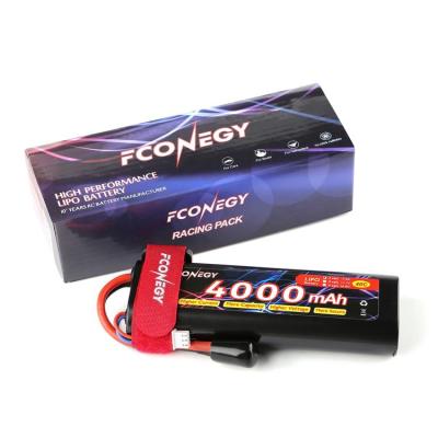 China High C Rate Lipo Round Hard Case 50C RC Battery 2S 7.4V 4000mAh Toys For RC Car Boat for sale