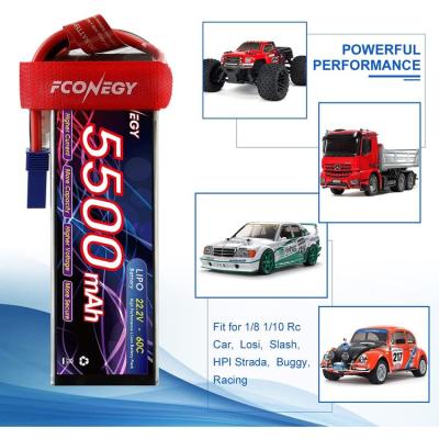 China 6S 22.2V 60C 5500mAh Rc Car High Quality High Quality Lithium Ion Car Battery with 1 Year Warranty for sale