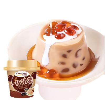 China Vegans Wholesale Popular Nutritious Healthy 100g Chinese Snacks Peach Flavor Milk Tea Pudding With Chewy Bubbles for sale