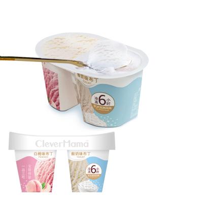 China Hot Sale 90g Soft Ice Cream Low Sugar Healthy White Fruit And Yogurt Jelly Pudding for sale