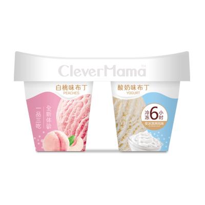 China New ODM/OEM 90g Style Double Flavor Fruit Jelly Ice Cream Pudding Candy Funny Tasted Soft Jelly Low Sugar for sale