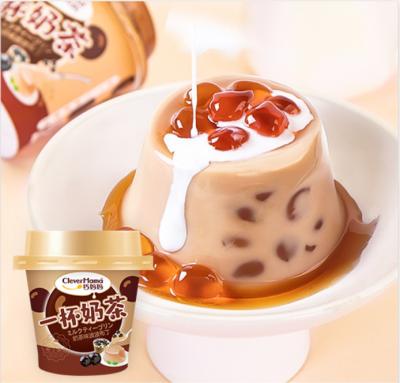 China New Design Healthy Snacks 100g Sweet Milk Boba Nutritious Jelly Milk Tea Pudding Cups for sale