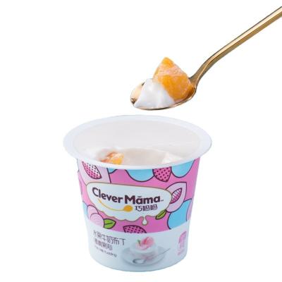 China Nutritious C Millimeter Peach Pulp Milk Pudding Fruit With Coconut Jelly Pudding Dessert Chinese Wholesale 100g Snack for sale