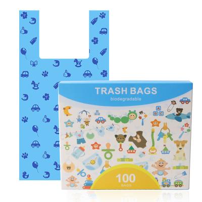 China Viable Custom Printed Logo 100% Leak Proof Pet Poop Garbage Bag for sale