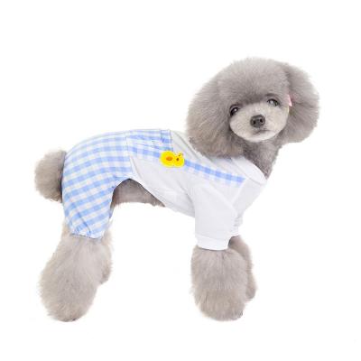 China Viable Manufacturer Wholesale Plaid Dog Clothes Spring Summer Cat Pet Clothes Quadruped Teddy Cotton Pet Clothes for sale